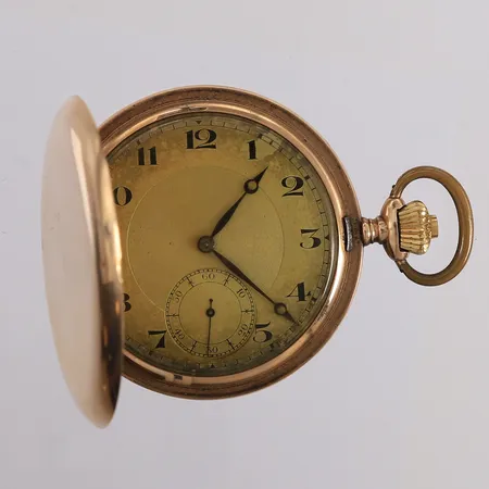 Savonette/lommeur, Levrette, manuell, ø50mm, serienr: 608421, urverket går, innerlokk i gull, 14K, bruttovekt 70,3g Kontakt Lånekontoret for frakt