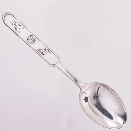 Barneskje Bamse, Th. Marthinsen, lengde 14,6 cm, bredde 32,8 mm, 830S Vekt: 21,3 g Kontakt Lånekontoret for frakt