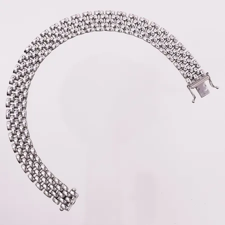 Armbånd Murstein, lengde 18,5 cm, bredde 10 mm, 14K Vekt: 16,6 g Kontakt Lånekontoret for frakt