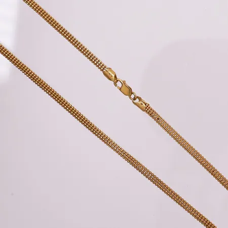 Halskjede, lengde 46,2 cm, bredde 3,5 mm, 21K Vekt: 17,5 g Kontakt Lånekontoret for frakt