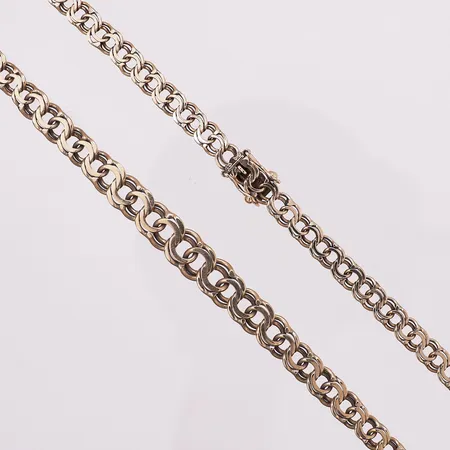 Halskjede Bismarck, lengde 45,7 cm, bredde 4,7 - 7,2 mm, 14K Vekt: 16,9 g Kontakt Lånekontoret for frakt