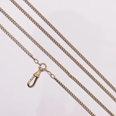 Halskjede, lengde 158 cm, bredde 2,2 mm, mangler stempel, 14K Vekt: 27 g Kontakt Lånekontoret for frakt