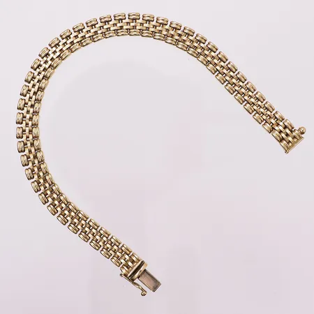 Armbånd, lengde 19,4 cm, bredde 7,5 mm, 18K Vekt: 26,2 g Kontakt Lånekontoret for frakt