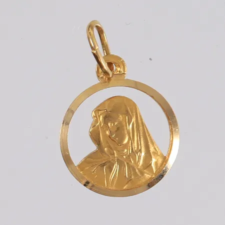 Anheng, ø16mm, høyde ca 24mm, 18K gull.  Vekt: 2,6 g Kontakt Lånekontoret for frakt