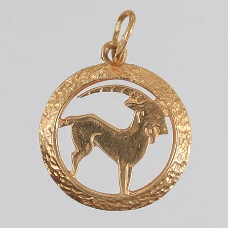 Anheng Steinbukk, ø16mm, 14K gull.  Vekt: 1,2 g Kontakt Lånekontoret for frakt