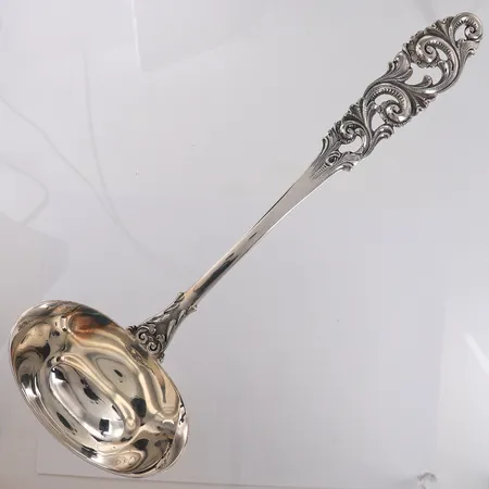 Øse, Telesølv, lengde ca 33cm, 830/1000 sølv.  Vekt: 196 g Kontakt Lånekontoret for frakt