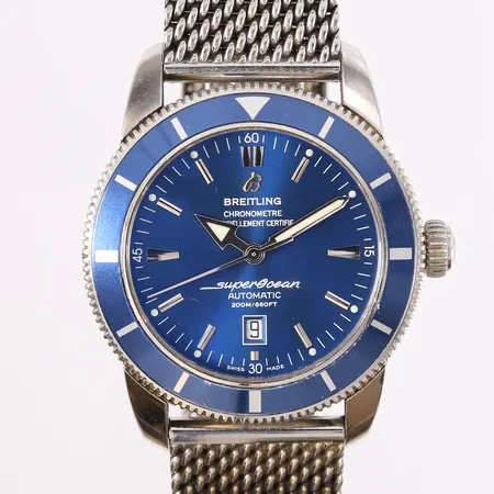 Breitling Superocean Heritage, ø46mm, ref. A17320 (16 - C734), snr. 1416175, stål, automatisk, safirglass, blå urskive, med boks, papirer og garantikort (kjøpt Australia 18.04.2012) Kontakt Lånekontoret for frakt