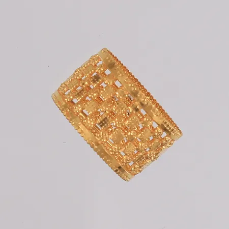 Ring, ø17,9mm, bredde 12mm, 21K Vekt: 2,5 g Kontakt Lånekontoret for frakt