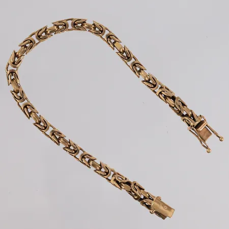 Armbånd Konge, lengde 23,5cm, bredde 6,1mm, 18K Vekt: 50,3 g Kontakt Lånekontoret for frakt