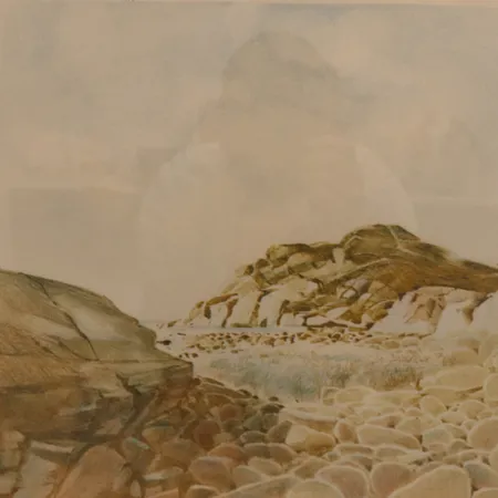 Litografi av Kjell Thorjussen, "Fragment", 1981, eget trykk, 91/100, rammeformat: 61 x 52cm, motivformat: 44 x 34cm, innrammet og signert Kontakt Lånekontoret for frakt