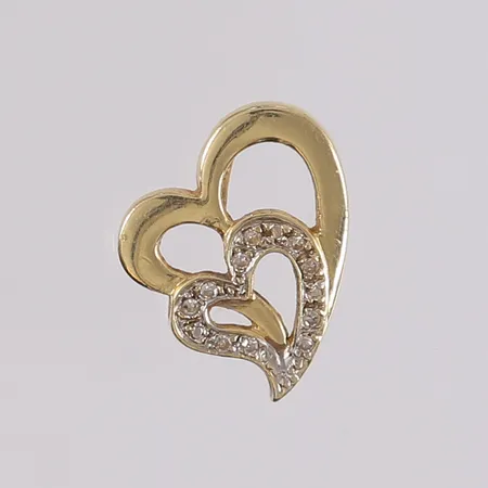 Anheng med diamanter 10x ca 0,005ct, høyde ca 15mm, 14K gull.  Vekt: 1,3 g Kontakt Lånekontoret for frakt