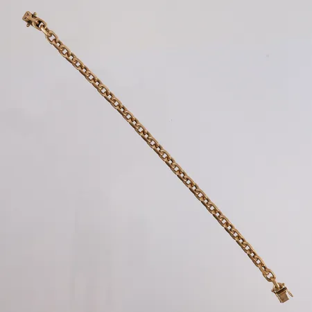 Armbånd Anker, lengde 20cm, bredde 1,7- 5,4mm, slitt/defekt lås (sikkerhetslås fungerer), 18K Vekt: 25 g Kontakt Lånekontoret for frakt