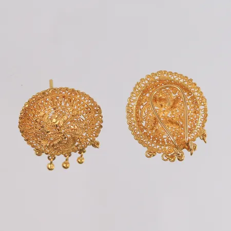 Ett par øredobber, ø26mm, 21K Vekt: 12,7 g Kontakt Lånekontoret for frakt