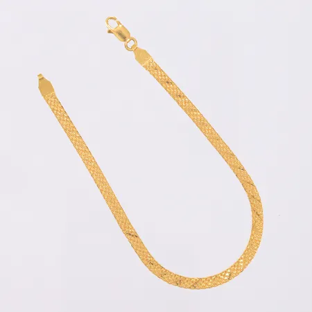 Armbånd, lengde 19cm, bredde 4mm, 22K Vekt: 5,1 g Kontakt Lånekontoret for frakt