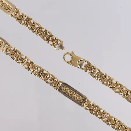 Kjede, lengde 60,5cm, bredde 8,5mm, 18K Vekt: 142,6 g Kontakt Lånekontoret for frakt