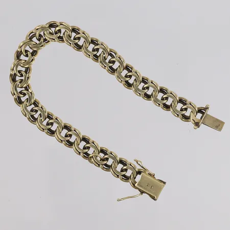 Armbånd Bismarck, lengde 19cm, bredde 9,1mm, 14K Vekt: 30,4 g Kontakt Lånekontoret for frakt