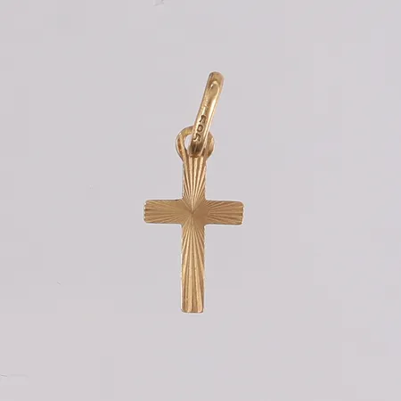 Anheng kors, høyde ca 18mm, 14K gull.  Vekt: 0,3 g Kontakt Lånekontoret for frakt