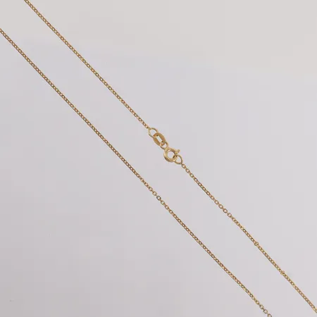 Halskjede Anker, lengde ca 42cm, bredde 1mm, 18K gull.  Vekt: 2 g Kontakt Lånekontoret for frakt