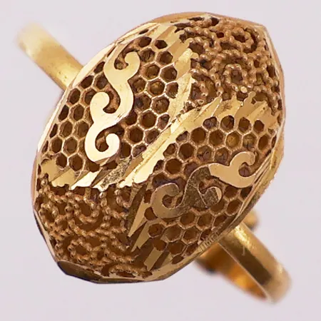 Ring,  justerbar, Ø 15 - 20 mm, bredde 1,6 - 15,6 mm, 21K Vekt: 1,9 g Kontakt Lånekontoret for frakt