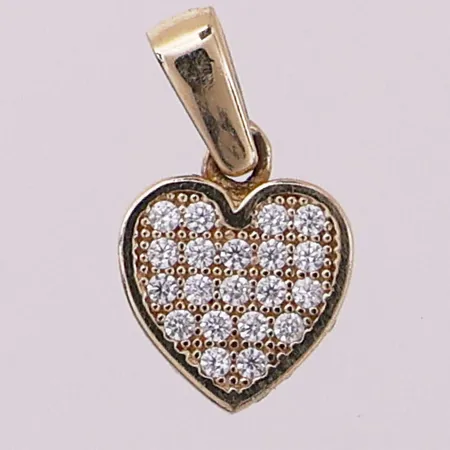 Anheng med klare stener, lengde 13,2 mm, bredde 2,6 mm, mangler stempel, 14K Vekt: 0,8 g Kontakt Lånekontoret for frakt