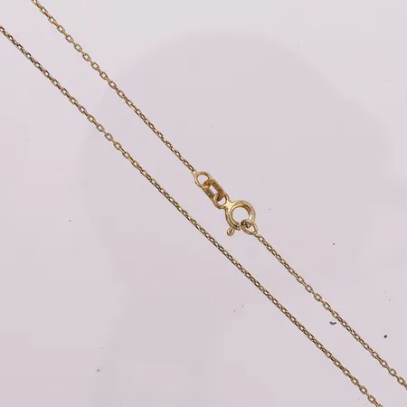 Halskjede, lengde 45 cm, bredde 1 mm, 14K Vekt: 1,1 g Kontakt Lånekontoret for frakt