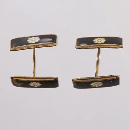 Ett par mansjettknapper med sort emalje, Norne, 21x11mm, 925S Vekt: 12,8 g Kontakt Lånekontoret for frakt