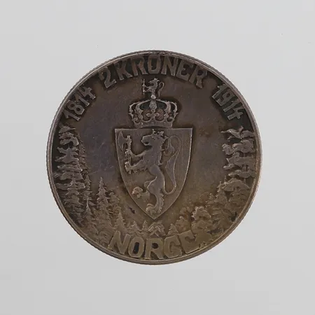 Sølvmynt, Mor Norge, 2kr, år 1914, 800S Vekt: 15 g Kontakt Lånekontoret for frakt