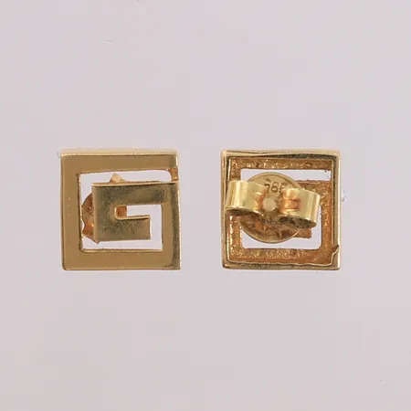 Ett par øredobber, 8x8mm, 14K Vekt: 2,1 g Kontakt Lånekontoret for frakt