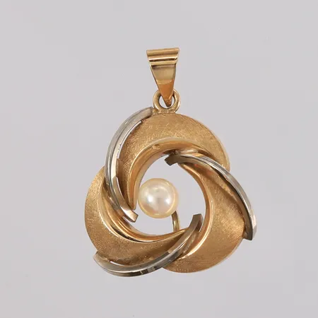 Anheng med perle, to-farget, 28x22mm, 14K, bruttovekt 5,3g Vekt: 0 g Kontakt Lånekontoret for frakt