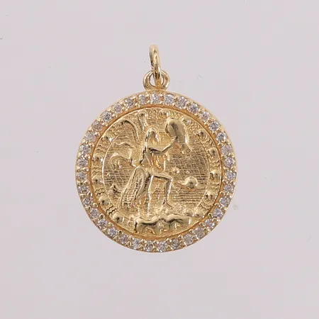 Anheng med diamanter (35 x ca. 0,006ct), ø15mm, 14K Vekt: 2,9 g Kontakt Lånekontoret for frakt