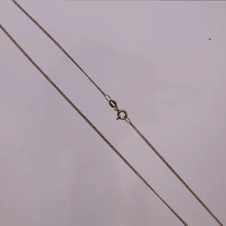 Halskjede, lengde 48,3 cm, bredde 1,1 mm, 9K Vekt: 1,8 g Kontakt Lånekontoret for frakt