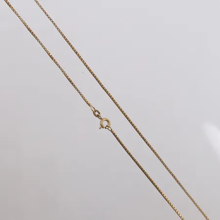 Kjede Veneziansk, lengde 39cm, bredde 1,3mm, 14K Vekt: 3,6 g Kontakt Lånekontoret for frakt