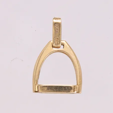 Anheng stigbøyle, stemplet Ole Lynggaard, 24x15mm, uten papirer/kvittering/ekthetsbevis, uten emballasje, 14K Vekt: 4,7 g Kontakt Lånekontoret for frakt