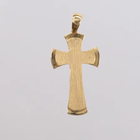 Anheng kors, 43x21mm, noe slitt/bulkete, 14K Vekt: 3 g Kontakt Lånekontoret for frakt