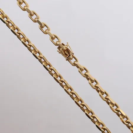 Kjede Anker, lengde 48,5cm, bredde 2,5- 7,2mm, 14K Vekt: 105,6 g Kontakt Lånekontoret for frakt