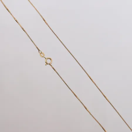 Kjede Veneziansk, lengde 41cm, bredde 1,1mm, 14K Vekt: 2,6 g Kontakt Lånekontoret for frakt