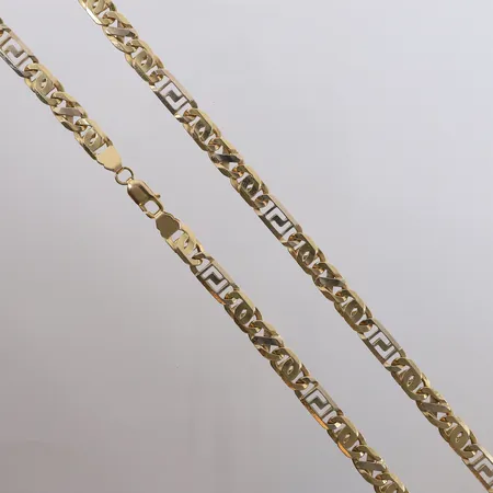 Kjede, lengde 67cm, bredde 8,4mm, 14K Vekt: 94,6 g Kontakt Lånekontoret for frakt