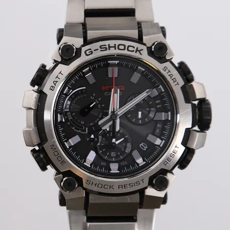 Casio G-Shock, ref. MTG-B3000-1AJF (/-1AER), ø51mm, stål, cal. 5672, solcelledrevet quartz (Tough solar), safirglass, sort urskive, lett slitasje, uten boks, papirer og tilbehør Kontakt Lånekontoret for frakt