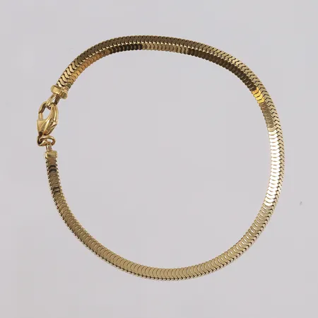 Armbånd, lengde 19cm, bredde 2,8mm, 14K Vekt: 9,1 g Kontakt Lånekontoret for frakt