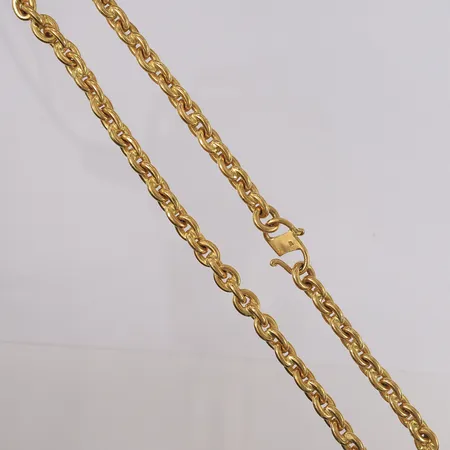 Halskjede Anker, lengde 49cm, bredde 2,4- 8,8mm, 22K Vekt: 168,4 g Kontakt Lånekontoret for frakt