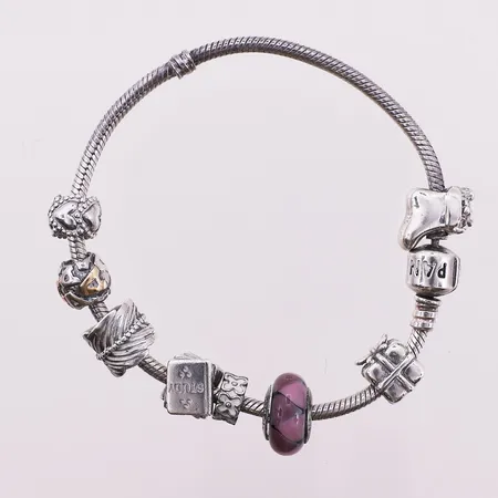 Armbånd pandora, Ø 68,7 mm, bredde 2,8 - 14,6 mm, 925S Vekt: 45,4 g Kontakt Lånekontoret for frakt