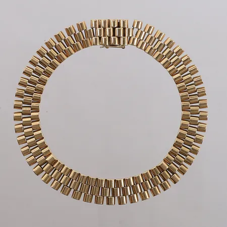 Armbånd, lengde 20,5cm, bredde 10,1mm, 14K Vekt: 34,6 g Kontakt Lånekontoret for frakt