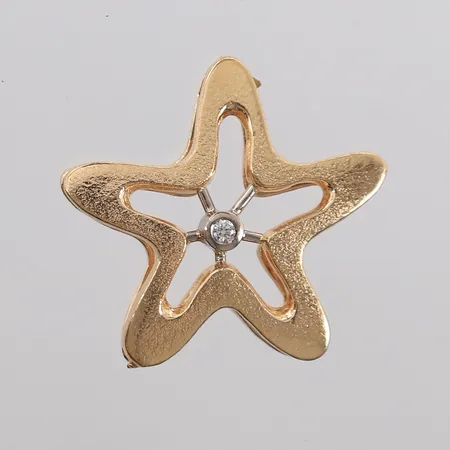 Anheng stjerne med blank sten, kan åpnes, 32x31mm, 14K Vekt: 14,4 g Kontakt Lånekontoret for frakt