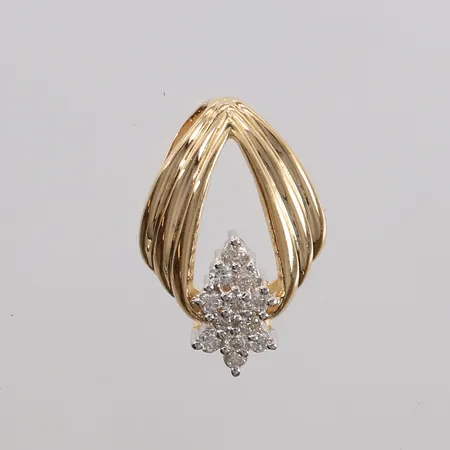 Anheng med diamanter (12 x ca. 0,02ct), 23x16mm, 14K Vekt: 3,8 g Kontakt Lånekontoret for frakt
