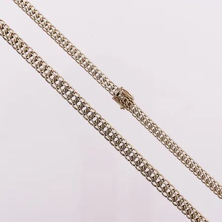 Halskjede bismark, lengde 43 cm, bredde 5,2 - 6,8 mm, 14K Vekt: 25,2 g Kontakt Lånekontoret for frakt