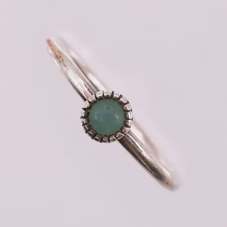 Ring med turkis sten, Ø 18,2 mm, bredde 1,8 - 5,5 mm, 925S Vekt: 2 g Kontakt Lånekontoret for frakt