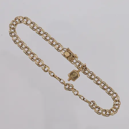 Armbånd Bismarck med én charm, lengde 21cm, bredde 5,3mm, 14K Vekt: 9 g Kontakt Lånekontoret for frakt