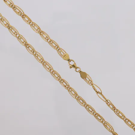 Kjede, lengde 46cm, bredde 5,3mm, 18K Vekt: 8,9 g Kontakt Lånekontoret for frakt