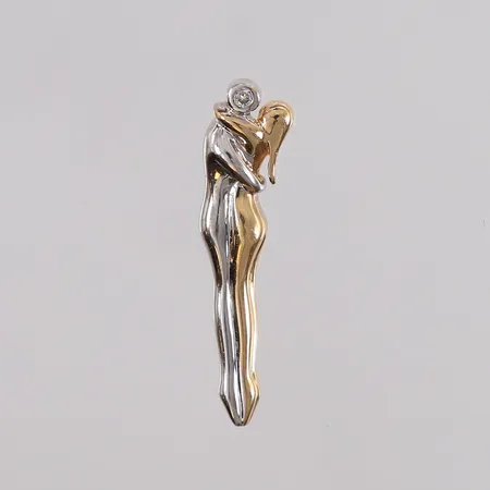 Anheng med blank sten, to-farget, 32x8mm, 14K, bruttovekt 2,3g Vekt: 0 g Kontakt Lånekontoret for frakt