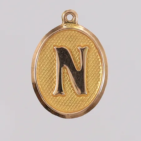 Anheng med bokstav "N", 20x15mm, 14K Vekt: 0,4 g Kontakt Lånekontoret for frakt